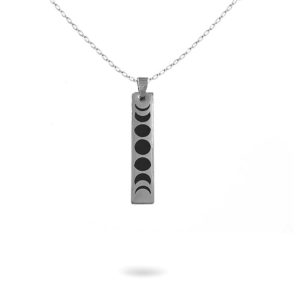 Stainless Steel Moon Phase Pendant Jewelry