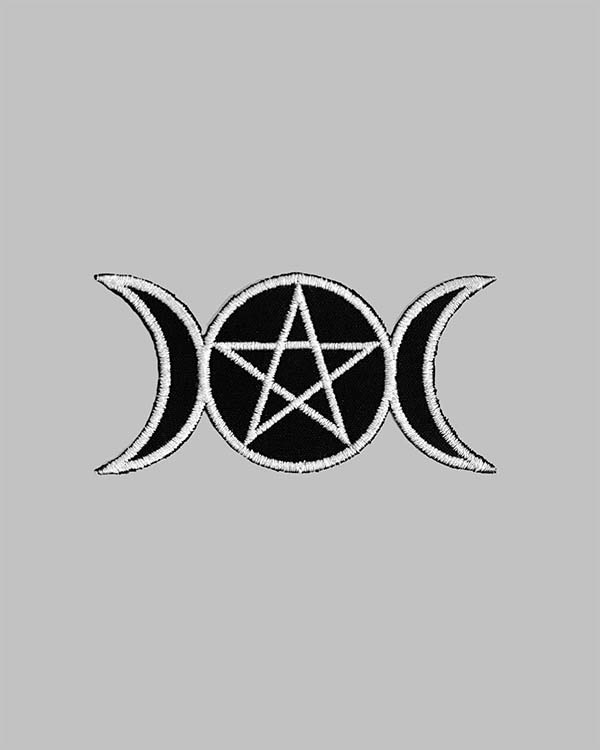 pentacle crescent moon tattoo